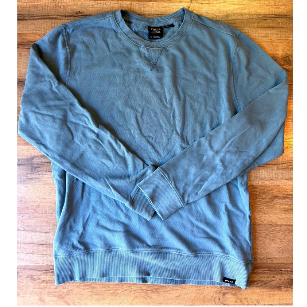 prAna Sweatshirt Blue Organic Cotton Crewneck‎ Gorpcore Minimalist Sweater S